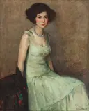 Gheorghe Teodorescu Romanaţi, Șalul cu flori, 1932, ulei pe pânză