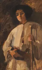 Ciobănaș by Ipolit Strâmbu, 1906, ulei pe carton, offered Feb 2016
