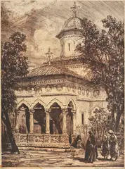 Alexandru Poitevin Scheletti, Biserica Stavropoleos, litografie