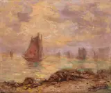 La Concarneau by Kimon Loghi, ulei pe pânză, sold Jan 2016