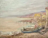 Bărci la Balcic by Kimon Loghi, ulei pe carton, offered Jan 2016