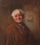 Apus vesel (Înțelepciunea vârstei) by Kimon Loghi, ulei pe pânză, sold Jan 2016