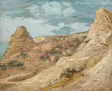 Dealul Alb din Balcic by Kimon Loghi, 1935, ulei pe pânză, sold Jan 2016