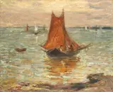 Iole în Bretania by Kimon Loghi, ulei pe pânză, sold Jan 2016