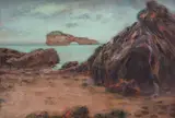 Stânci la Biarritz by Kimon Loghi, ulei pe carton, offered Jan 2016