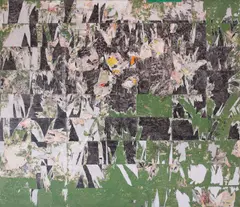 Răzvan Năstase, Burri 4, acrylic, paper,  plastic on canvas
