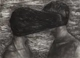 Ada Muntean, Otherness, charcoal and acrylic paste on paper