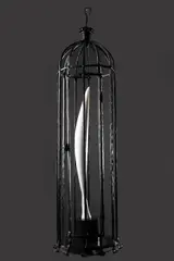 Dan Istrate, Untitled, 2015, white Carrara marble, Noir Belge and wrought iron