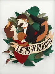 Răzvan Cornici, Les acrobats, 2013, cut-out paper