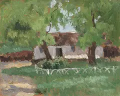 Casa de la Bucium by Theodor Pallady, 1910, ulei pe carton, sold Dec 2015