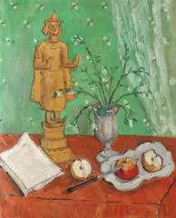 Theodor Pallady, Natură statică cu statuetă orientală, 1940-1943, ulei pe carton