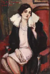 Eleganţă by Ion Panteli Stanciu, 1929, ulei pe carton subţire, sold Dec 2015
