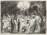 Cununie ortodoxă by Theodor Aman, 1874, acvaforte şi gravură cu acul, sold Dec 2015