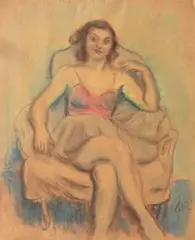 Balerină by Iosif Iser, pastel pe hârtie, offered Dec 2015