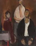 Portret de familie by Corneliu Baba, 1963, ulei pe carton subţire, offered Dec 2015