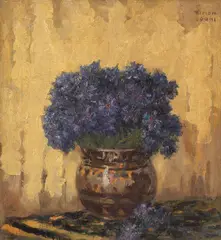 Albăstrele by Kimon Loghi, ulei pe pânză, sold Dec 2015