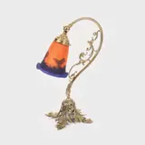 Verrerie d'Art Degué, Lampă Degué din bronz doré, cca. 1930, bronz doré, sticlă stratificată, colorată în masă, modelată manual