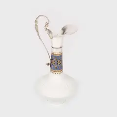Krautheim Selb Bavaria, Elegantă carafă din porţelan Krautheim, cu montură din argint, argint 800 turnat, cizelat; porţelan pictat, glazurat