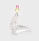 Swarovski, Simpatică focă din cristal Swarovski, jonglând mingi colorate, cristal fațetat, parțial colorat
