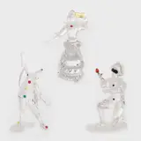Swarovski, "Masquerade" - colecţie de trei figurine din cristal Swarovski, înfăţişând personaje commedia del'arte, 1999-2001, cristal suflat, fațetat, cristaluri colorate, email