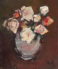 Trandafiri by Corneliu Baba, 1961, ulei pe carton, offered Nov 2015