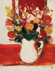 Flori de munte by Vasile Grigore, 1997, ulei pe pânză lipită pe carton, sold Nov 2015