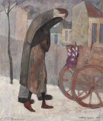 Victor Cupsa, Drumuri de iarnă, 1959, ulei pe pânză