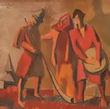 Tradiții by Liviu Suhar, 1992, pastel pe hârtie, sold Nov 2015