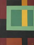 Vasile Dobrian, Umbra care îţi întunecă respiraţia, 1969, linogravură cu ulei pe hârtie lipită pe carton
