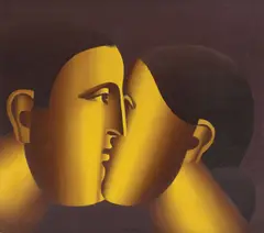 Sărutul by Mihai Rusu, 1982, ulei pe pânză, sold Nov 2015