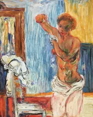 După baie by Paul Ackerman, ulei şi ceracolor pe hârtie, sold Oct 2015