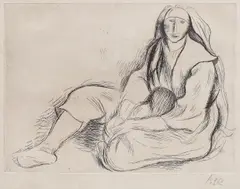 Odaliscă by Iosif Iser, acvaforte, sold Oct 2015