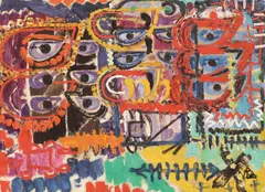 Ion Țuculescu, Priviri din văzduh, 1959-1961, ulei  pe hârtie