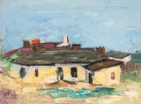 Case la sat by Alexandru Ciucurencu, 1947, ulei pe pânză, offered Oct 2015