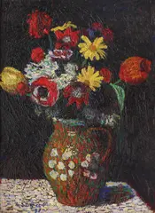 Flori de primăvară by Arthur Segal, 1910, ulei pe carton, sold Oct 2015