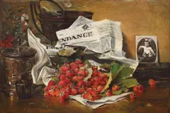 Theodor Aman, Natură statică cu căpșuni, 1880-1885, ulei pe pânză