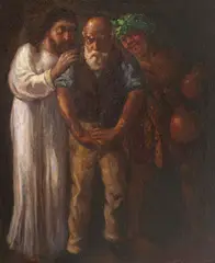 Dilemă (Triumful lui Bacchus) by Nicolae Vermont, ulei pe pânză, sold Sep 2015