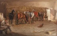 Oscar Obedeanu, Îngrijitorul de cai, 1887, ulei pe pânză