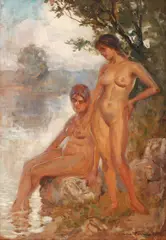 Baigneuse by Nicolae Vermont, ulei pe carton, offered Jun 2014