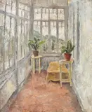 Geamlâcul casei de la Turtucaia by Niculina Delavrancea Dona, 1939, ulei pe carton, sold Feb 2014