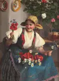 Emil Pap, Frumoasa grădinăreasă, ulei pe pânză