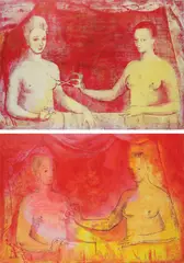 Anca Benera, D' Este and her sister, acrilic pe pânză