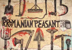 Sorin Tara, Rromanian Peasant History, marker negru și vopsea roșie pe hartă veche