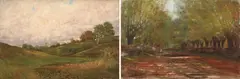 Juan Alpar, Dealuri la amiază / Spre Castelul Iuliei Hașdeu, ulei pe pânză
