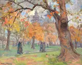 Ferenc Kovats, Prin parc, ulei pe pânză
