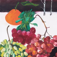 Malle Leis, Maastik puuviljadega II, 1997, Õli, lõuend