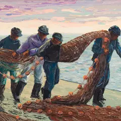 Boris Ninemäe, Kalurid võrkudega, 1960 - 1970ndad, Õli, lõuend