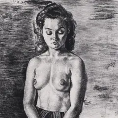 Eduard Wiiralt, Poolakt (Astrid), 1943, Kuivnõel