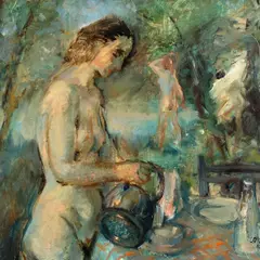 Evald Okas, Jõe kaldal, 1941, Õli, vineer