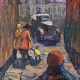 Piibe-Imbi Arrak, Tartu motiiv, 1959, Õli, papp